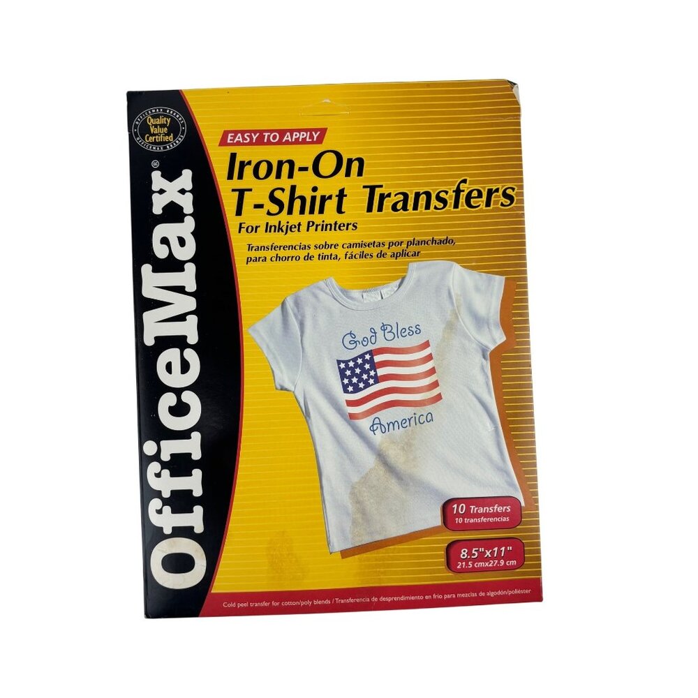 OfficeMax Iron-On T-Shirt Transfers For InkJet Printers 8.5" x 11"